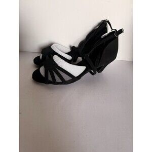 DanceandSway Women Black Mesh Satin Latin Ballroom Dance Shoes Sz 8 1.9 Low Heel
